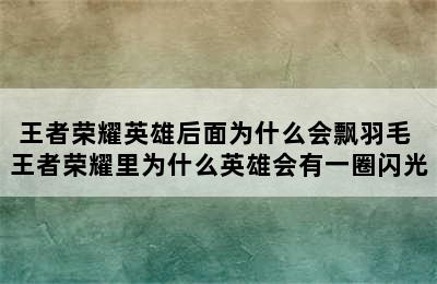 王者荣耀英雄后面为什么会飘羽毛 王者荣耀里为什么英雄会有一圈闪光